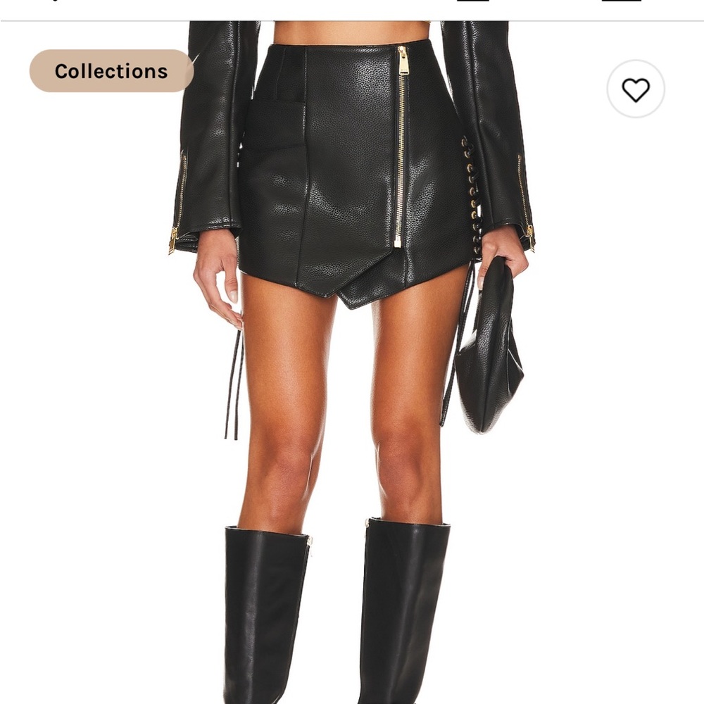 Simkhai black leather skirt size 0 new with tags
